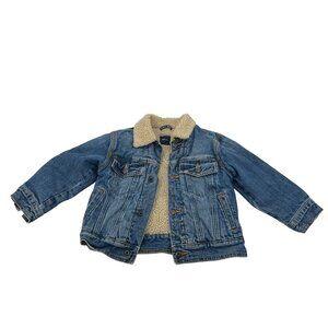 GapKids Sherpa-Lined Denim Jacket XS Blue